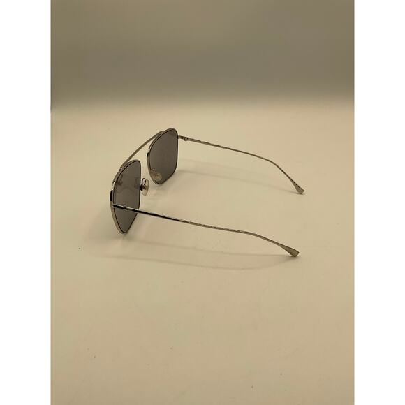 Fendi Logo Mirrored Aviator Sunglasses, Silver Frame/Blue Lenses , FF 0406/S